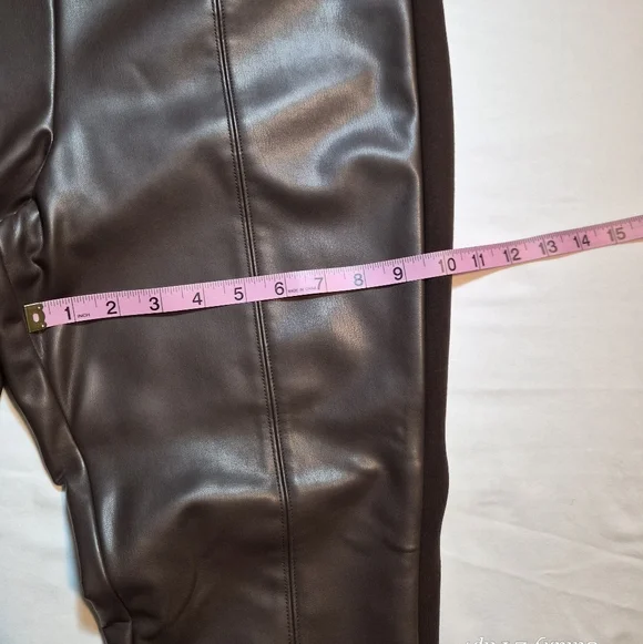 ​Talbots Brown Faux Leather Portland Pants Ankle Skinny Leg Size 14P - Picture 5 of 10